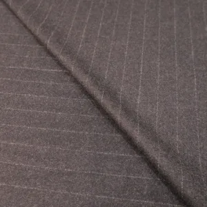 2 YDS Charcoal and White Striped Loro Piana Cashmere and Wool Suiting Fabric