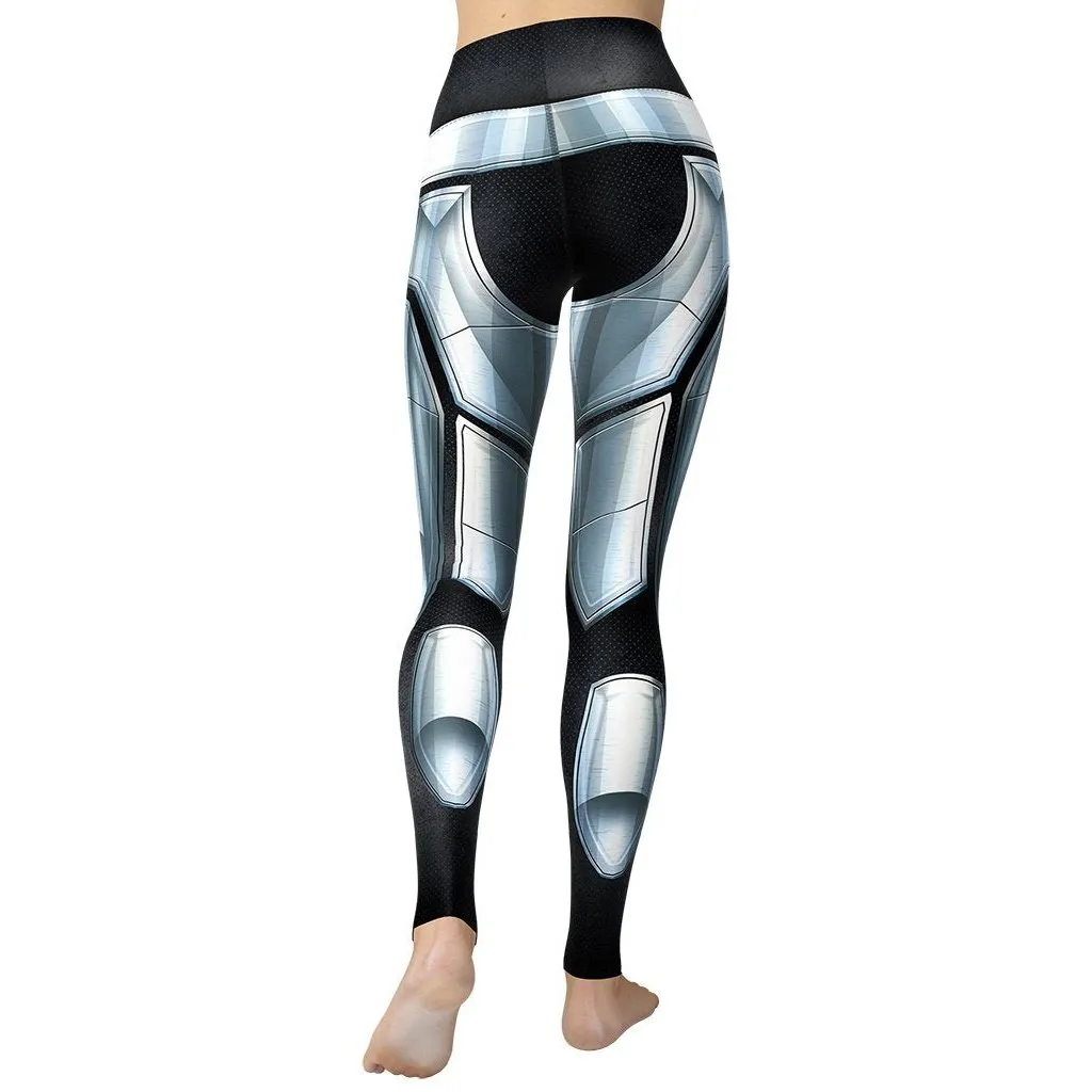 3D Iron Metal Armor Yoga Leggings