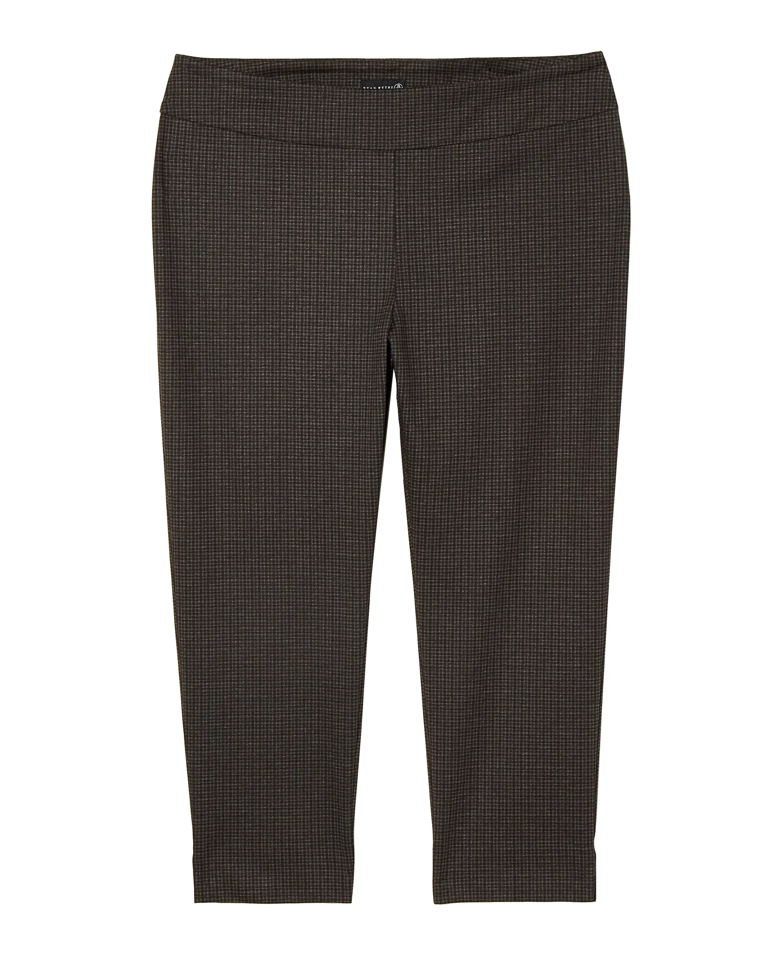 Alba Patterned Slim Compression Ankle Pant | Brown / Navy