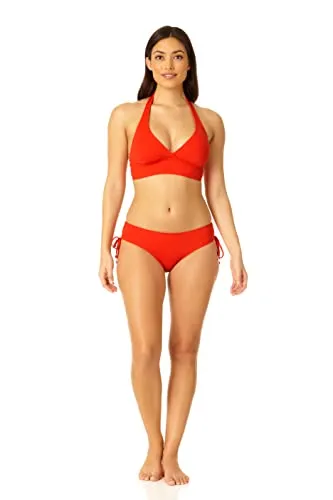 Anne Cole Women's Standard Halter Bikini Swim Top, Spice Red, X-Small