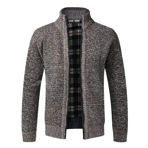 Autumn Winter Warm Cardigan Men Fleece Zipper Sweaters Jackets Mens