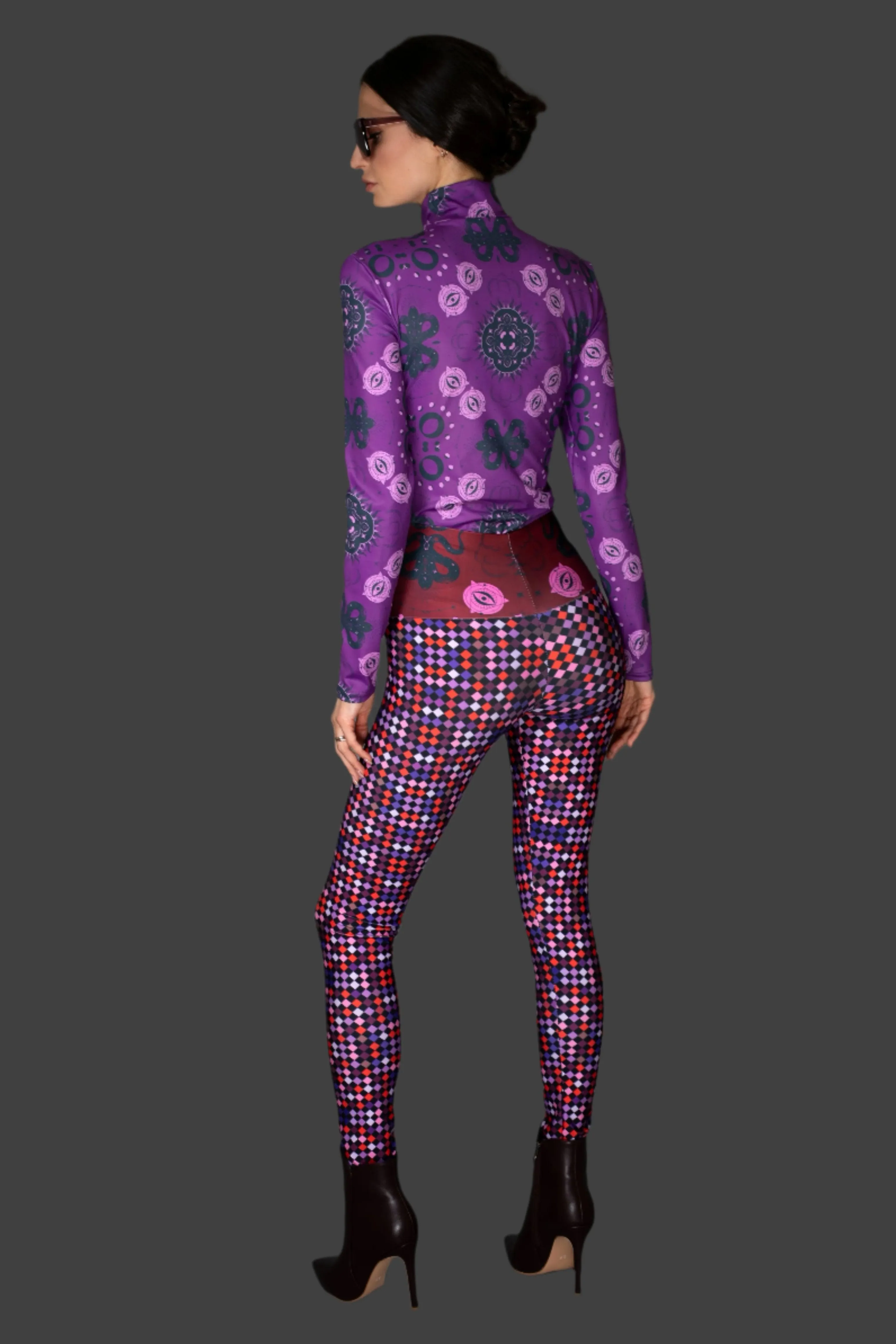 AW - Mystic Patterned Purple Multi-color Leggings