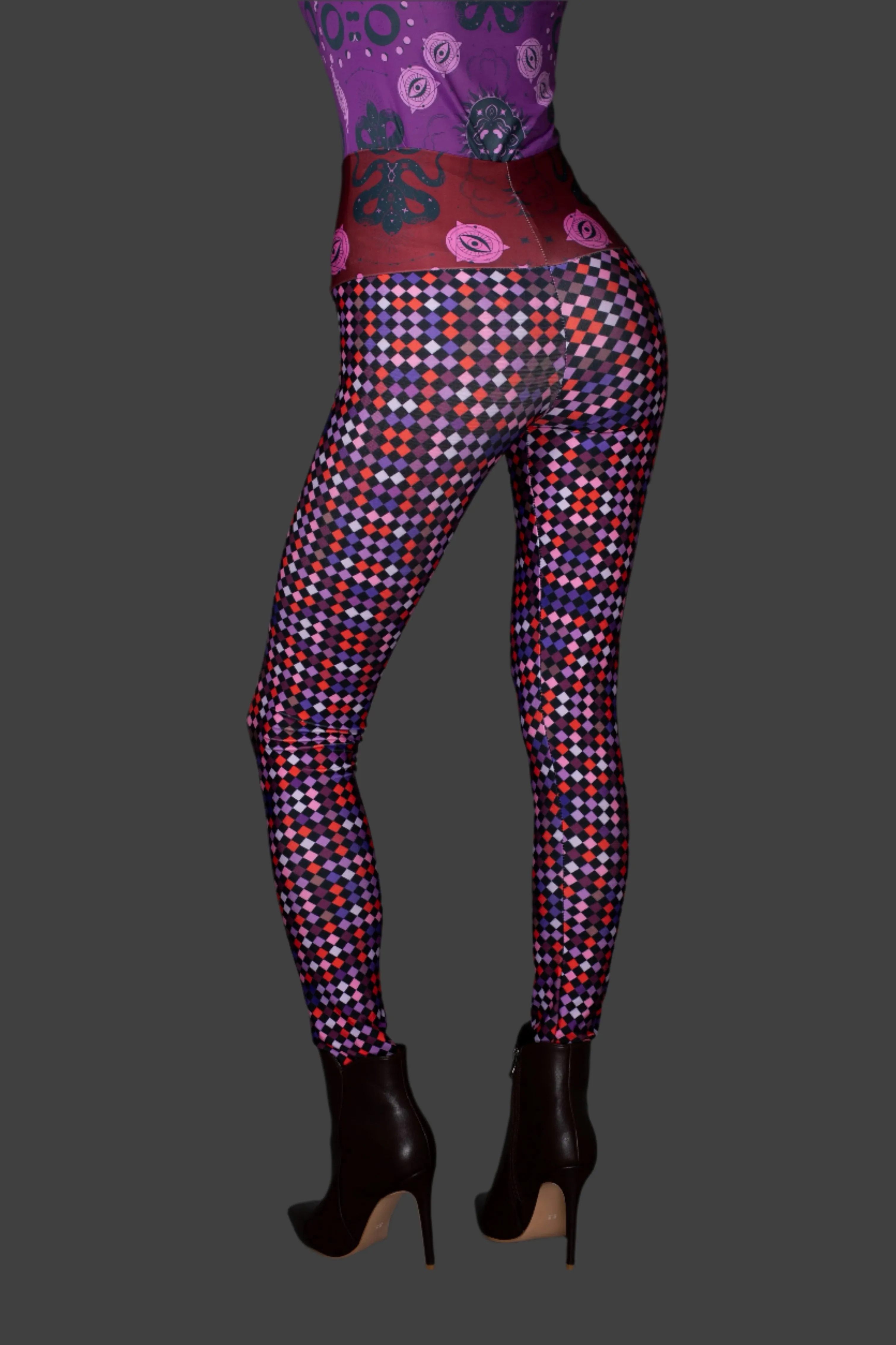 AW - Mystic Patterned Purple Multi-color Leggings