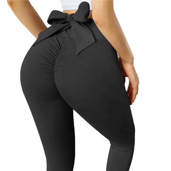 Back Bandage Pleated Wholesale Womens Leggings