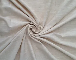 Beige Plain Cotton Linen Shirting Fabric