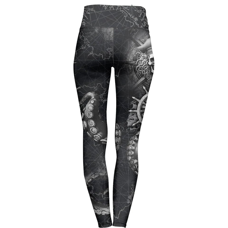 Black Beard High Waisted Leggings