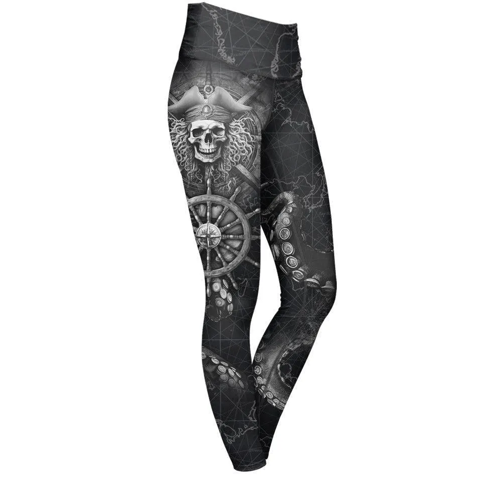 Black Beard High Waisted Leggings