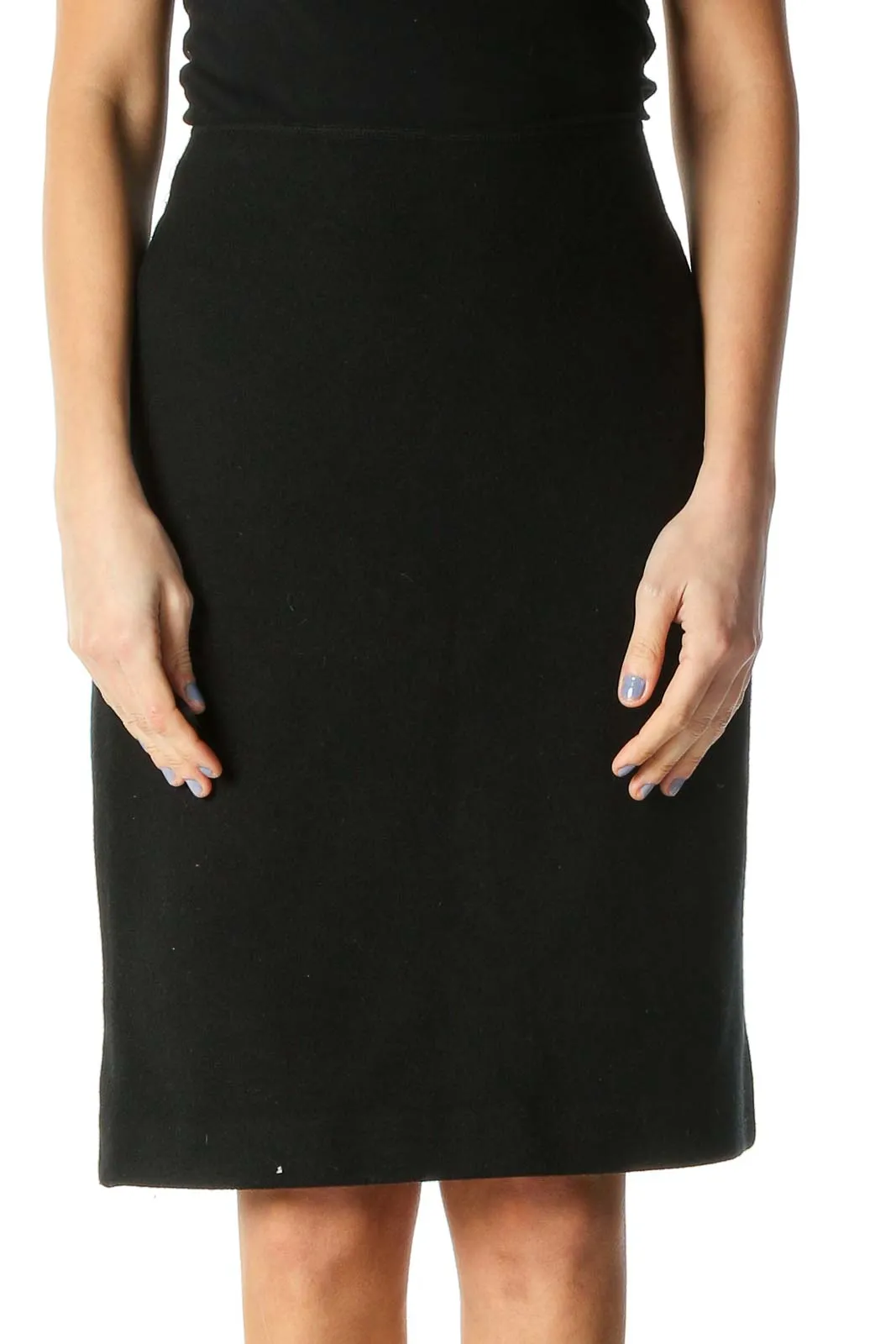 Black Colorblock Classic Pencil Skirt