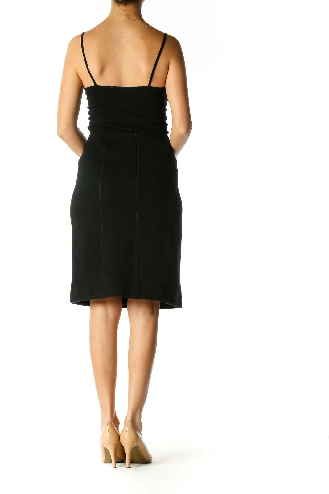 Black Colorblock Classic Pencil Skirt