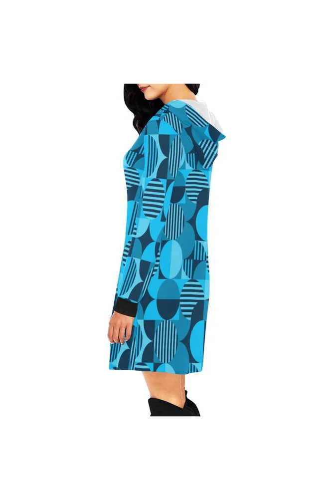 Blue Bauhaus Hoodie Mini Dress