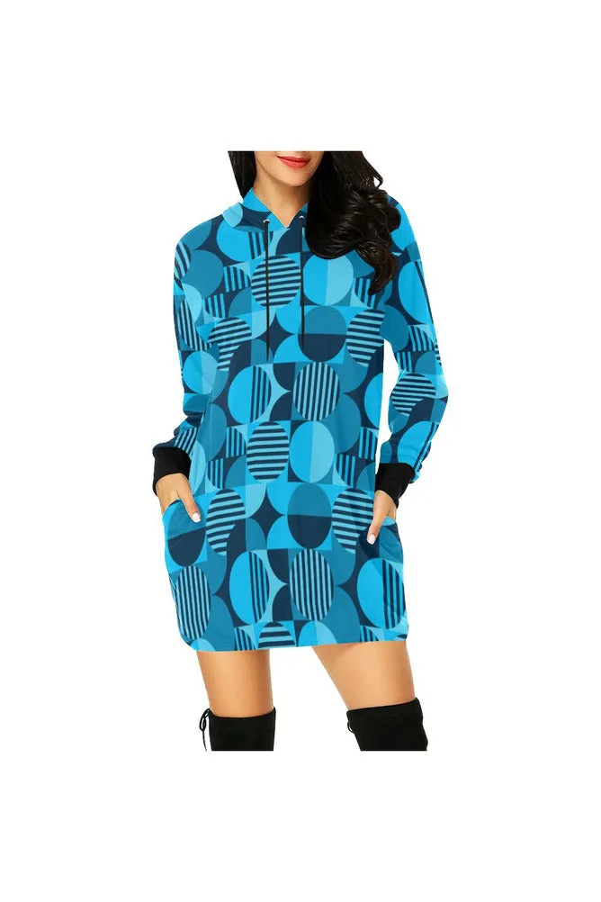 Blue Bauhaus Hoodie Mini Dress