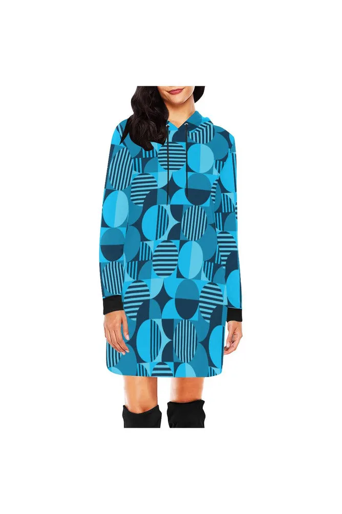 Blue Bauhaus Hoodie Mini Dress