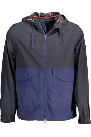 Blue Polyamide Men Jacket