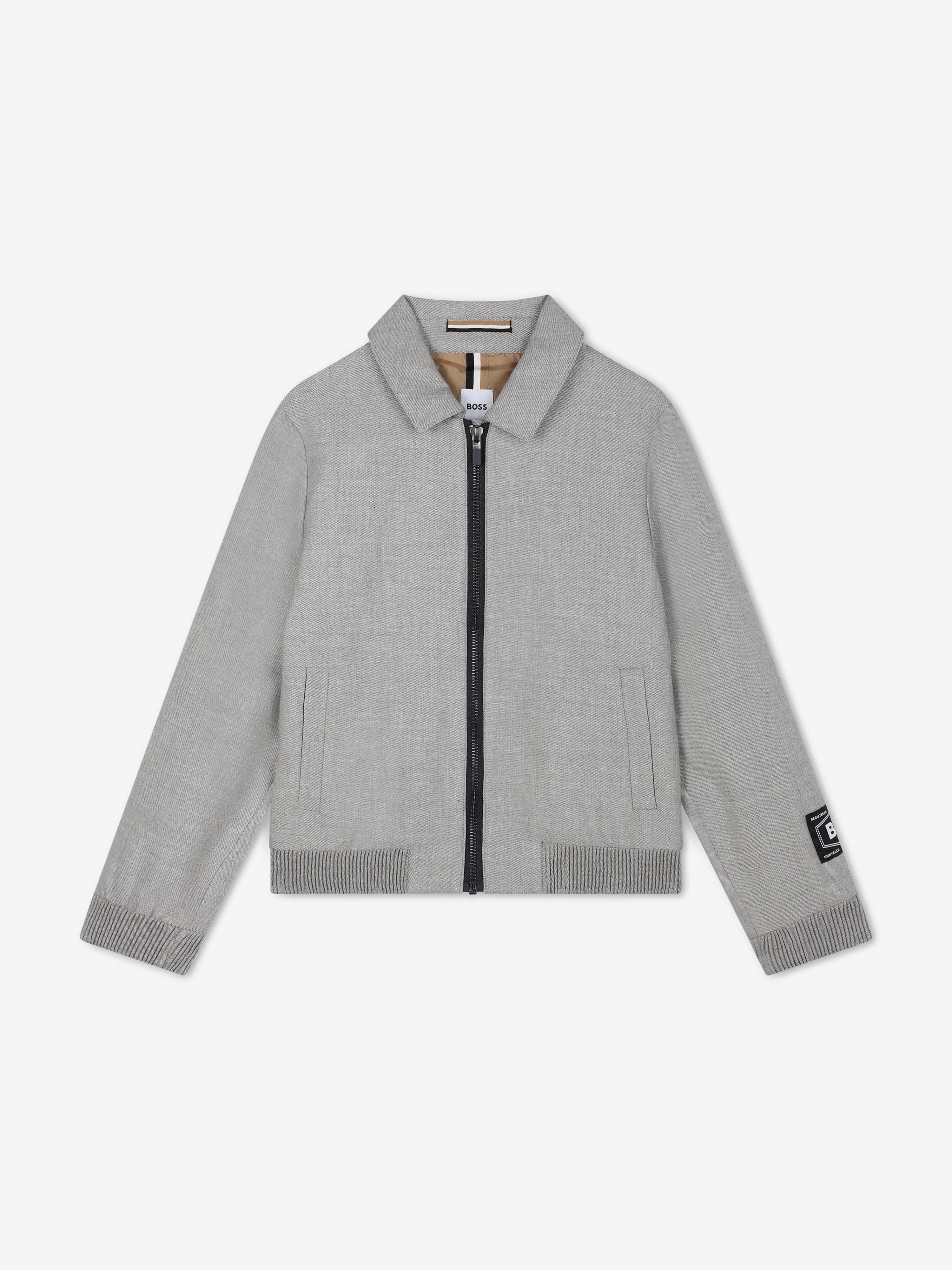 BOSS Boys Suit Jacket in Grey