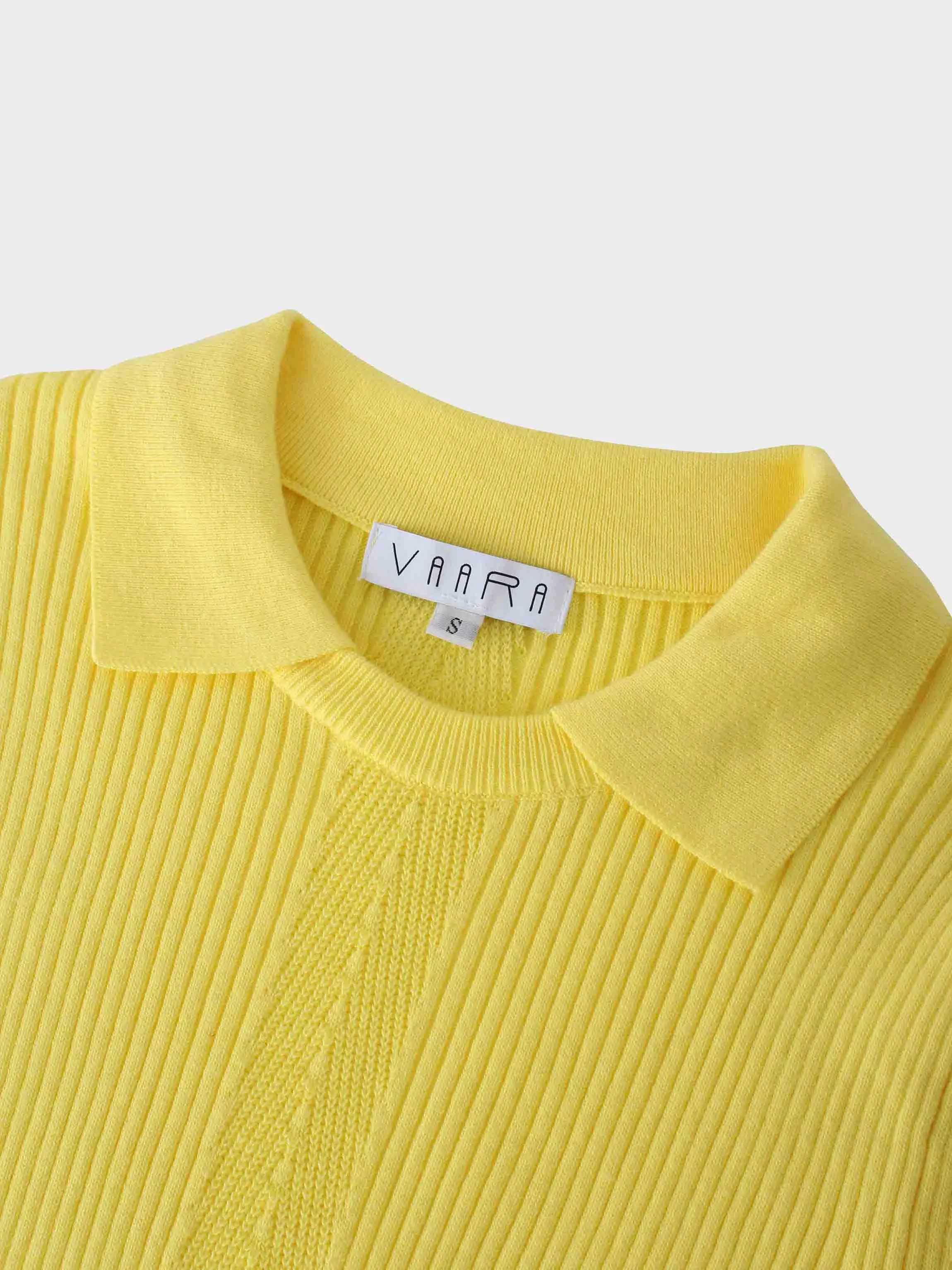 Center Design Sweater-Yellow