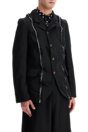 Comme Des Garcons Black Single-Breasted Jacket With Zipper