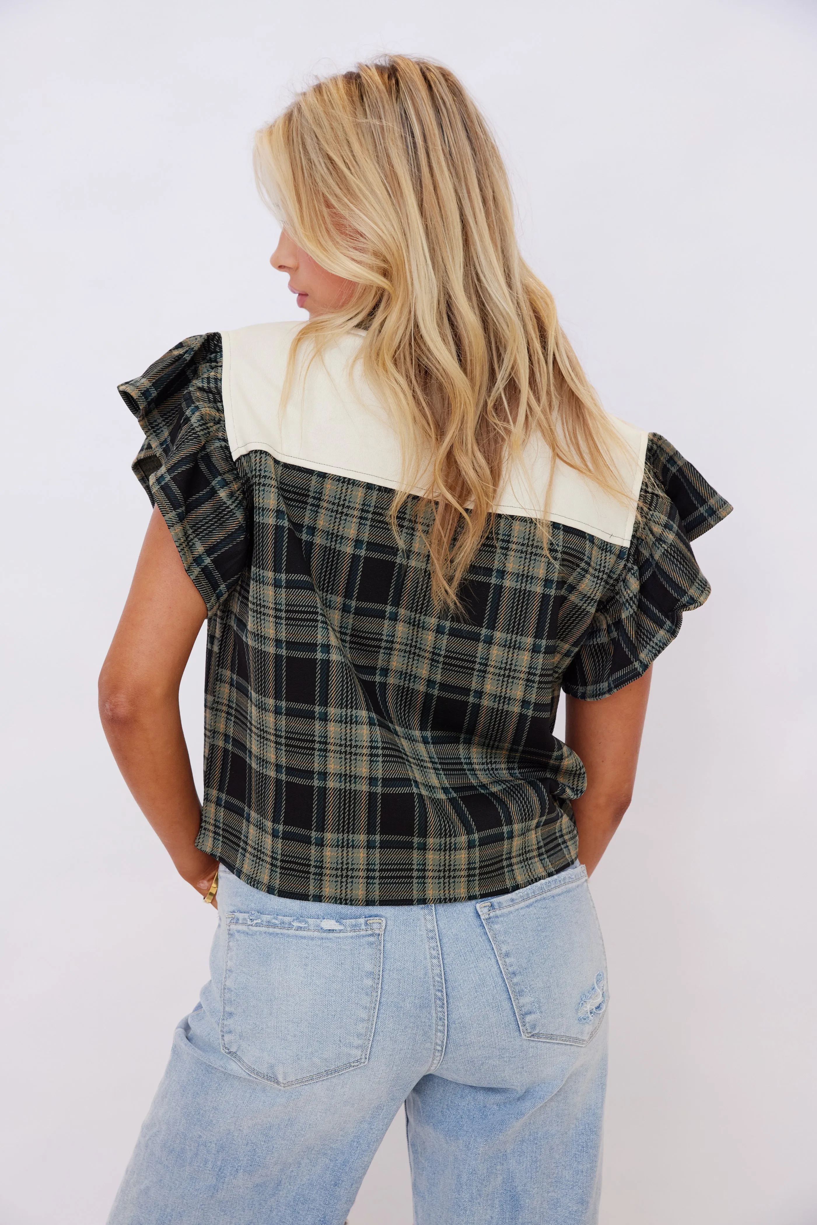 Conner Plaid Short Sleeve Top