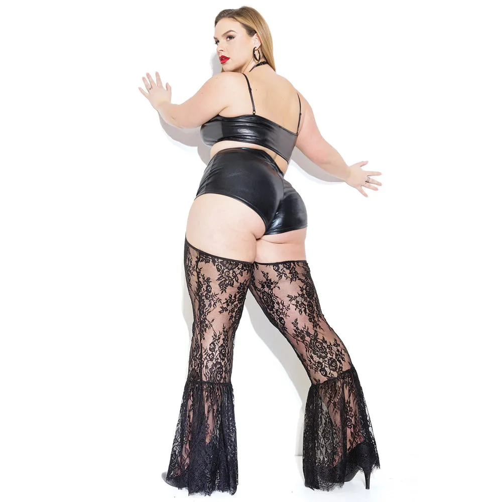 Coquette Bell Bottom Lace Chaps - Curvy