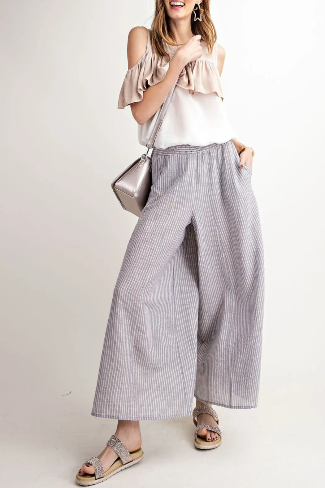 Cotton Candy Striped Wide Leg Pants