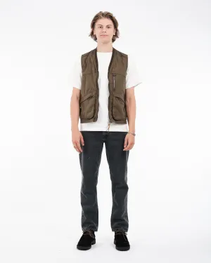 COTTON NYLON UTILITY VEST ARMY GREEN