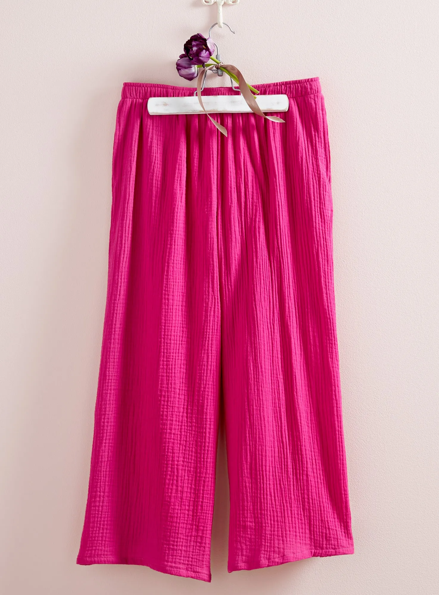 Cotton Ripple Wide-leg Pants FINAL SALE (No Returns)