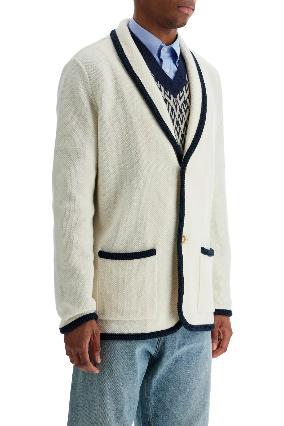 Cotton-Wool Shawl Collar Jacket