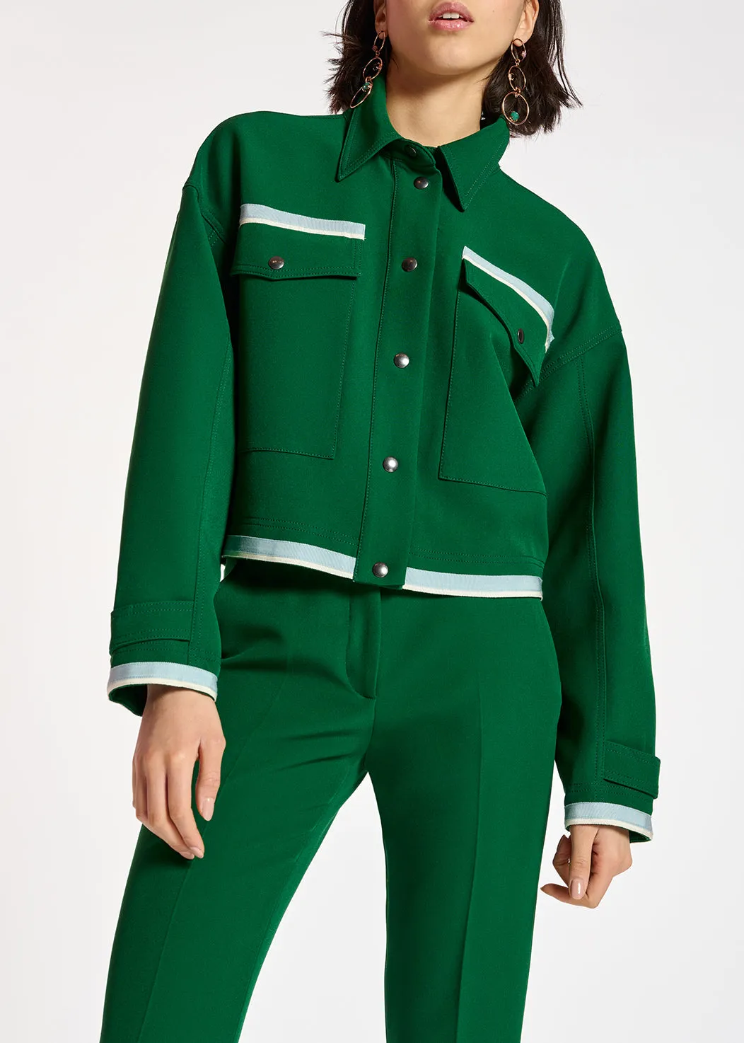 Dark green utility-inspired jacket