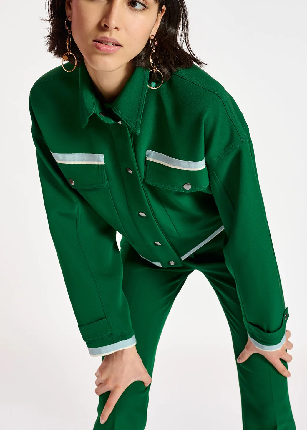 Dark green utility-inspired jacket