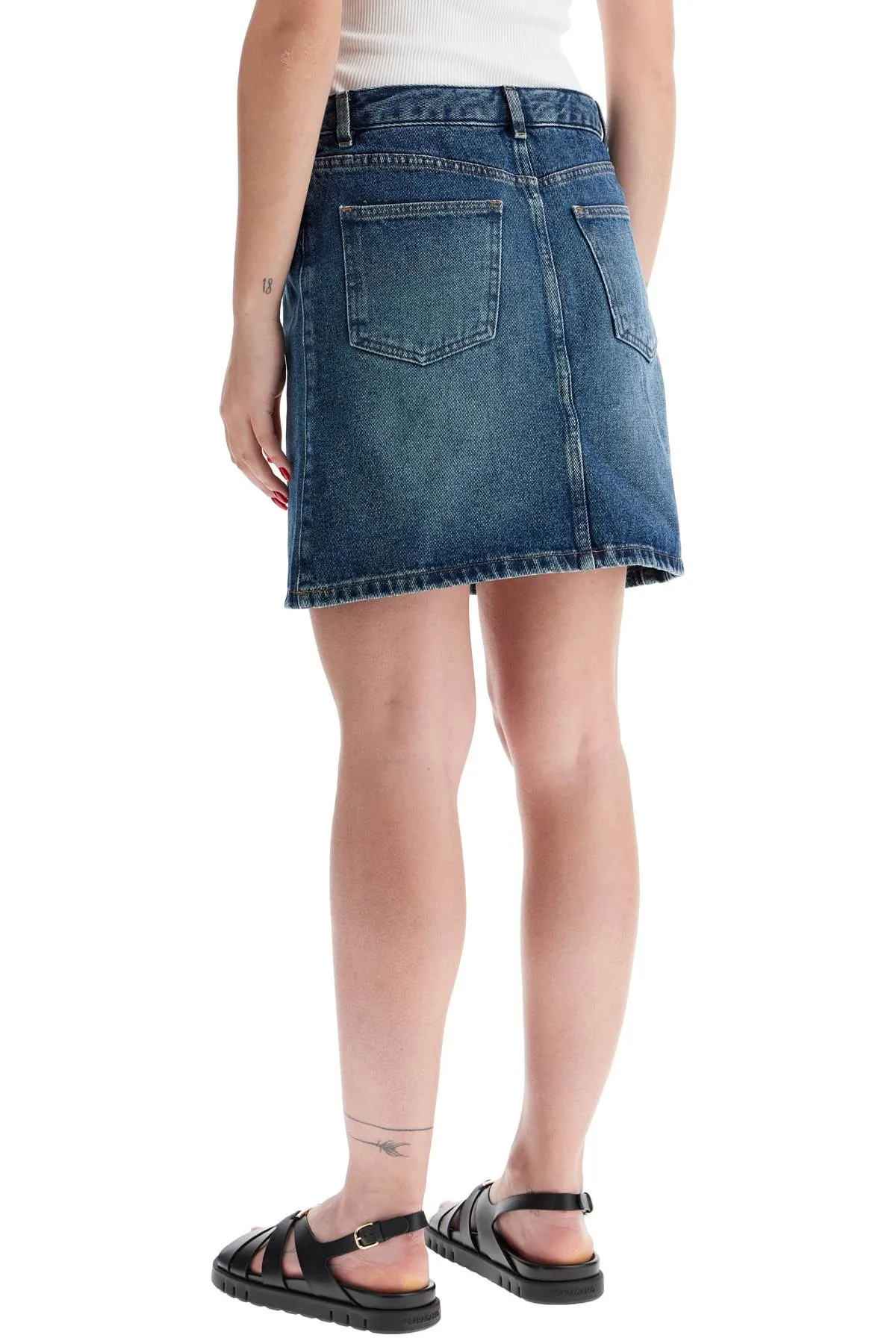 denim mini skirt