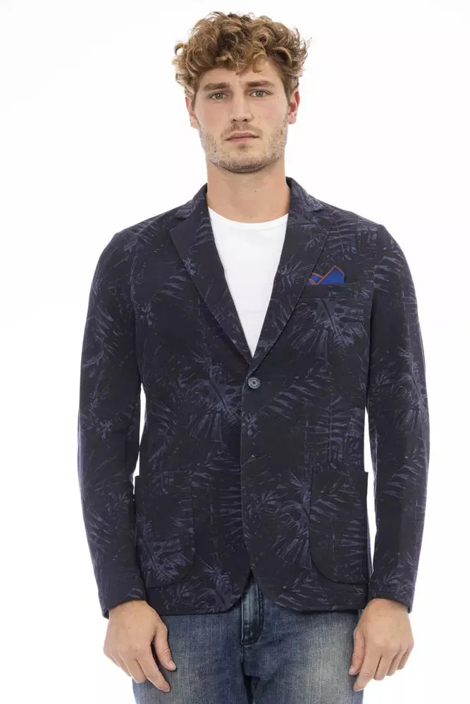 Distretto12 Blue Cotton Mens Blazer