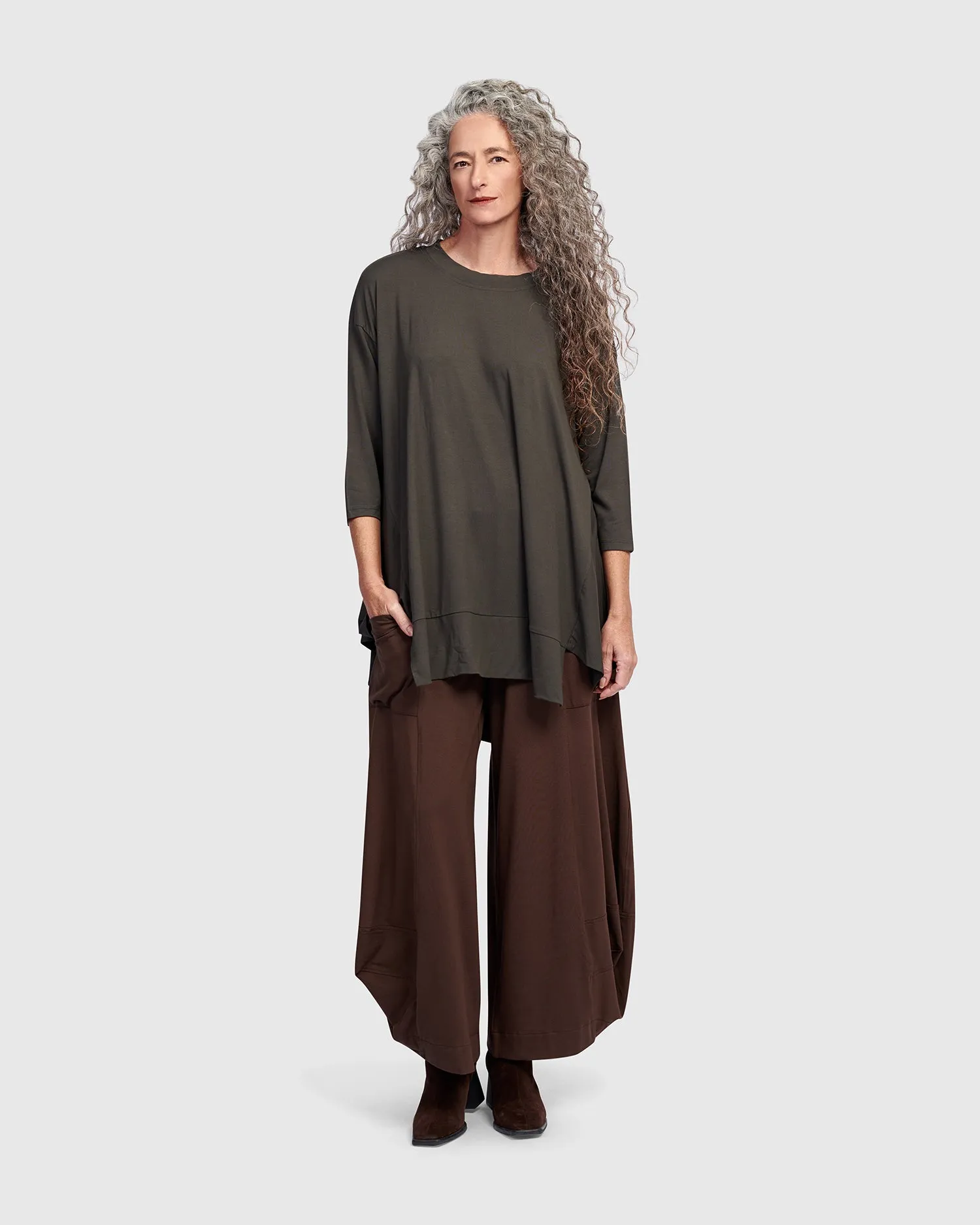 Essential Oversized Trapeze Top, Khaki