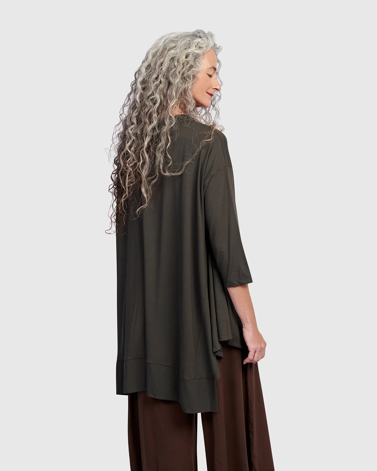 Essential Oversized Trapeze Top, Khaki