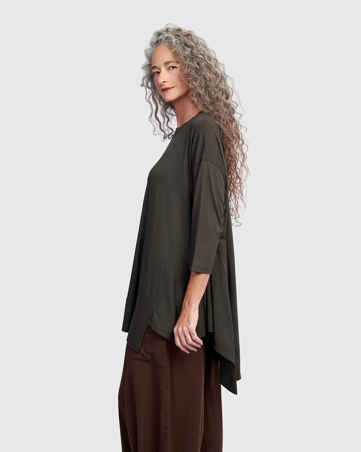 Essential Oversized Trapeze Top, Khaki