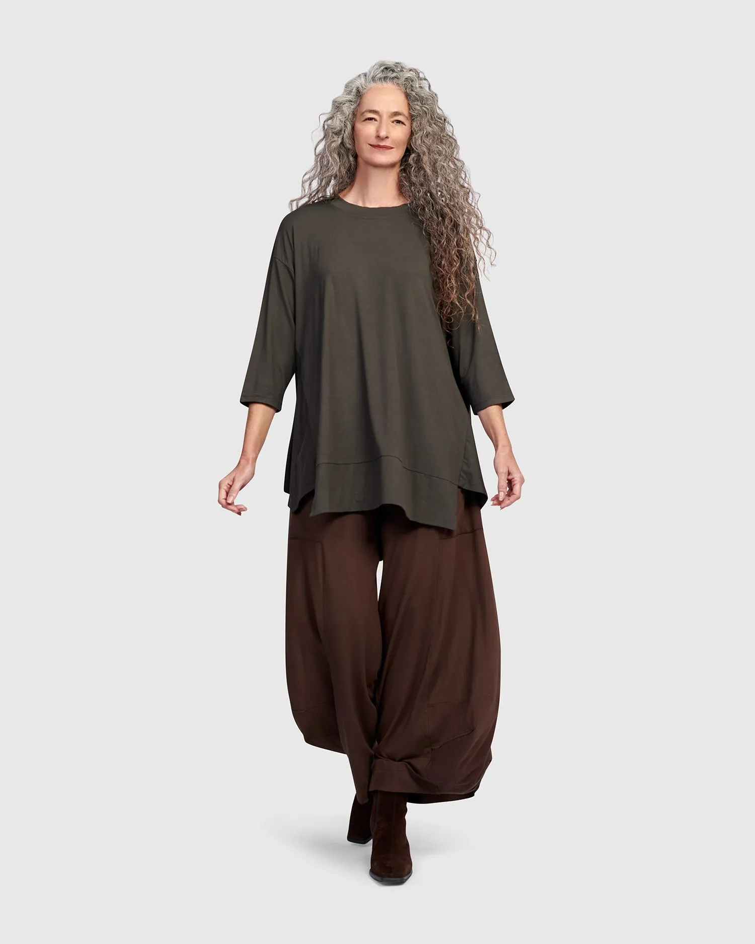 Essential Oversized Trapeze Top, Khaki