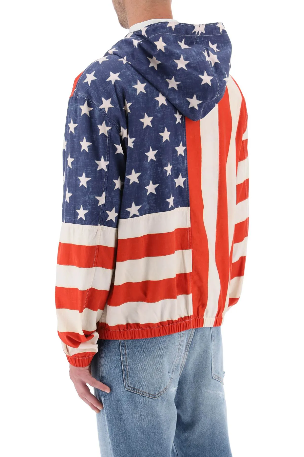 flag print cotton jacket