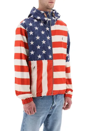 flag print cotton jacket