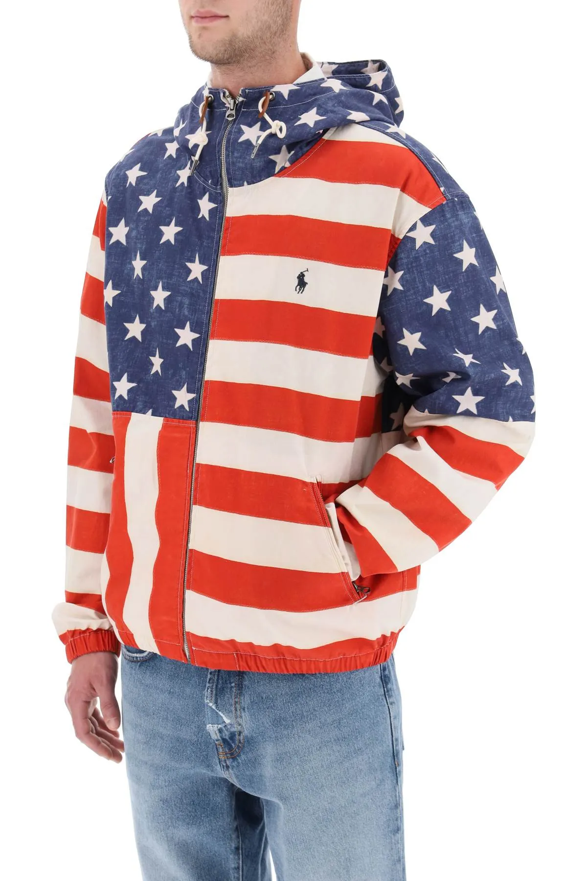 flag print cotton jacket