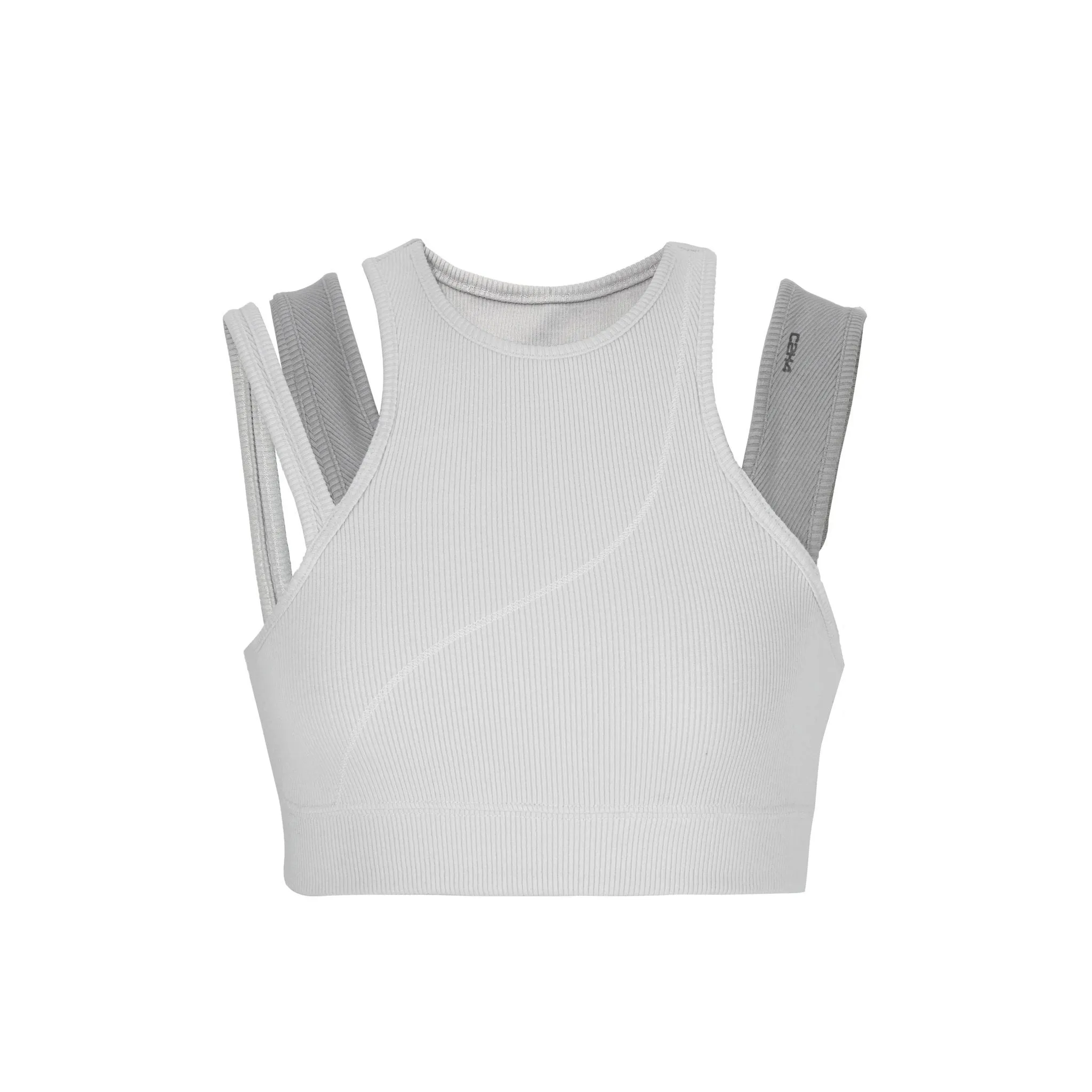 Grey Layered Women Sporty Bra