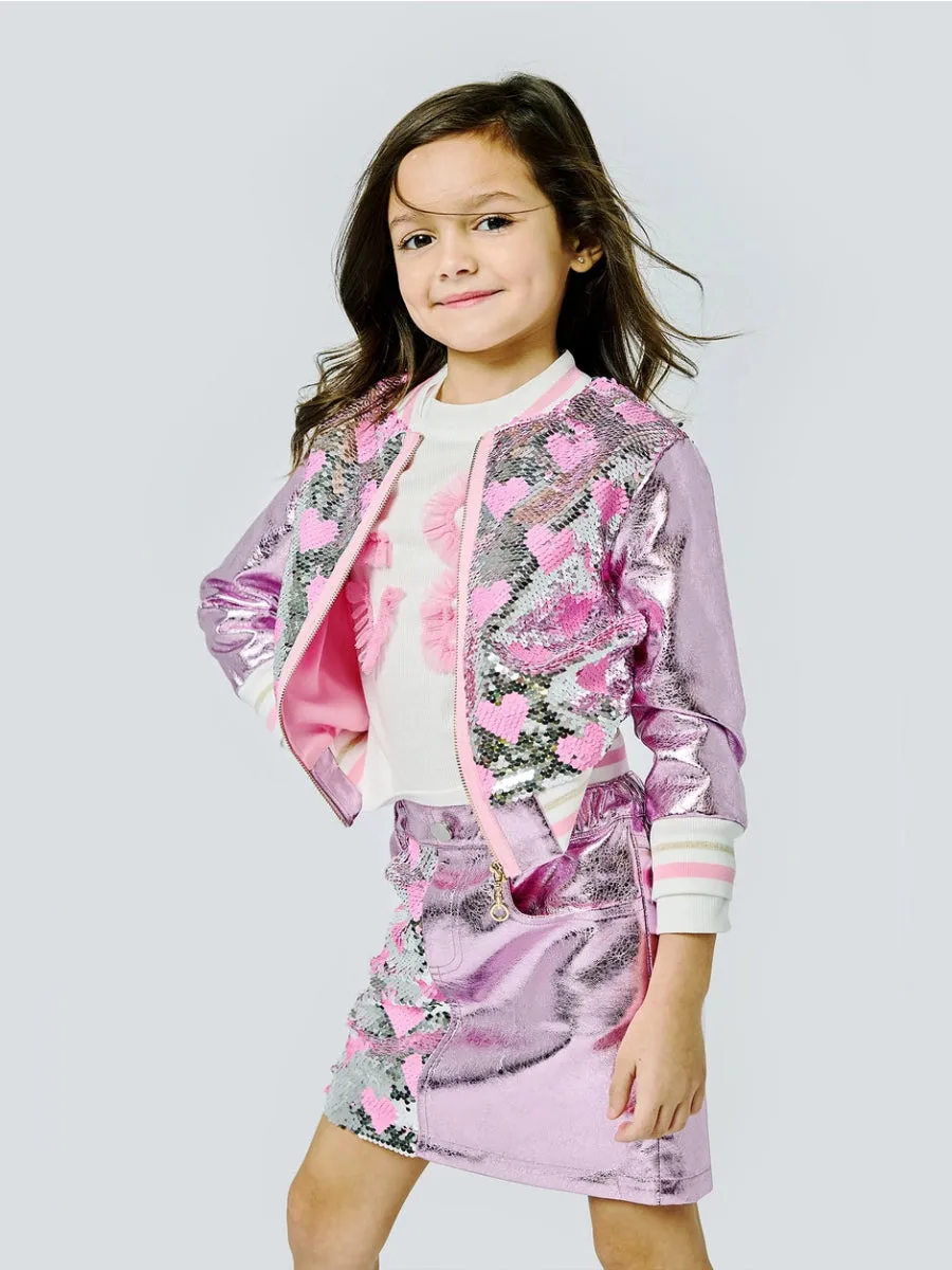 HEART SEQUIN METALLIC JACKET