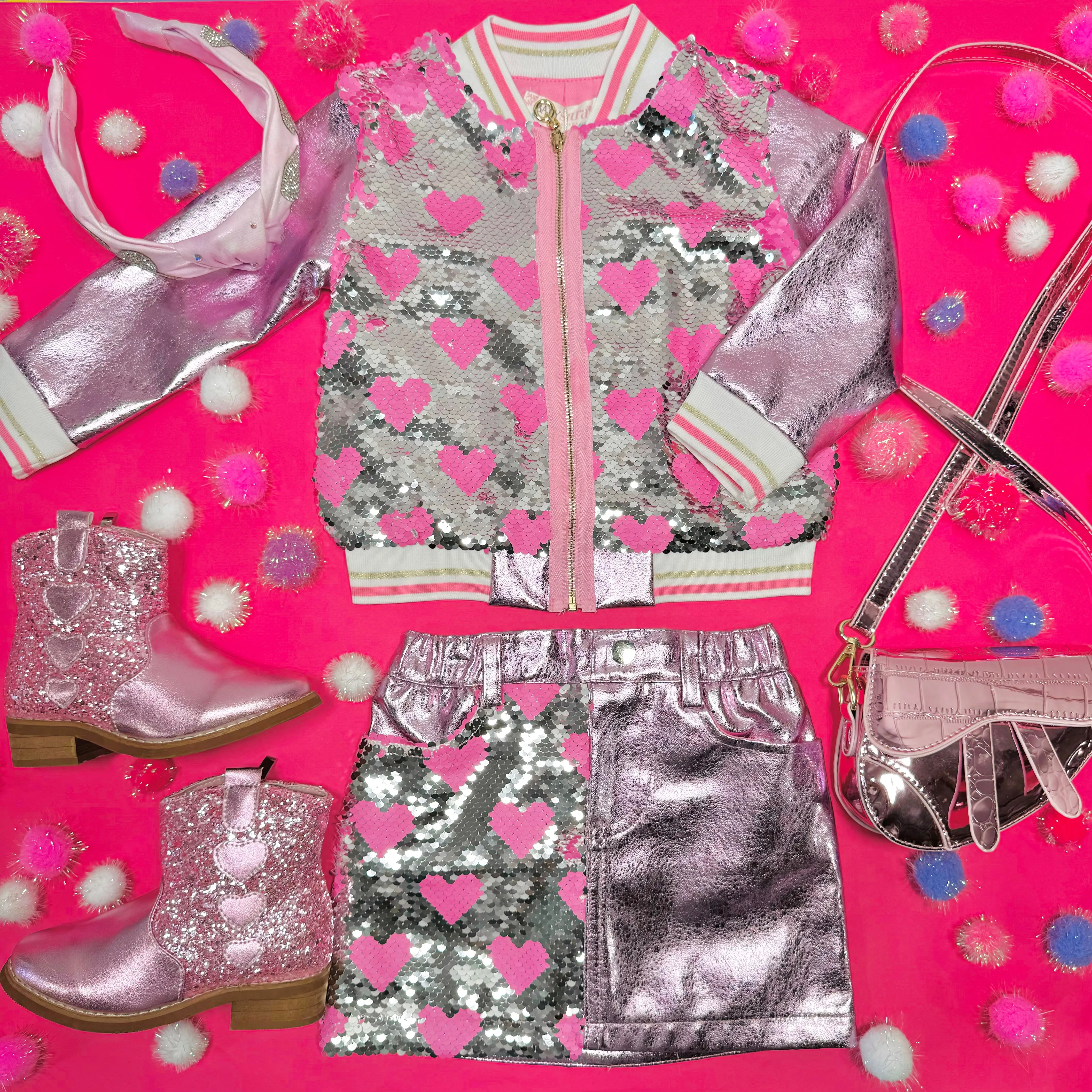 HEART SEQUIN METALLIC JACKET