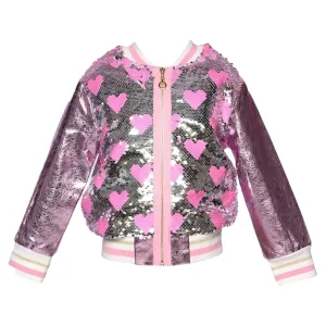 HEART SEQUIN METALLIC JACKET