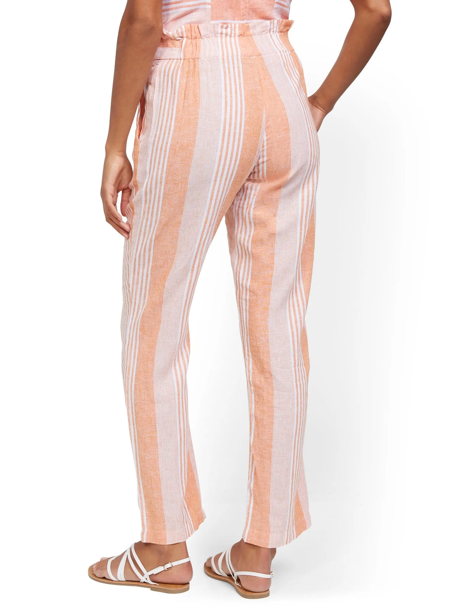 High-Waisted Wide-Leg Linen Pant