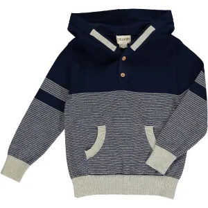 Hiker Hooded Sweater - Navy Mutli