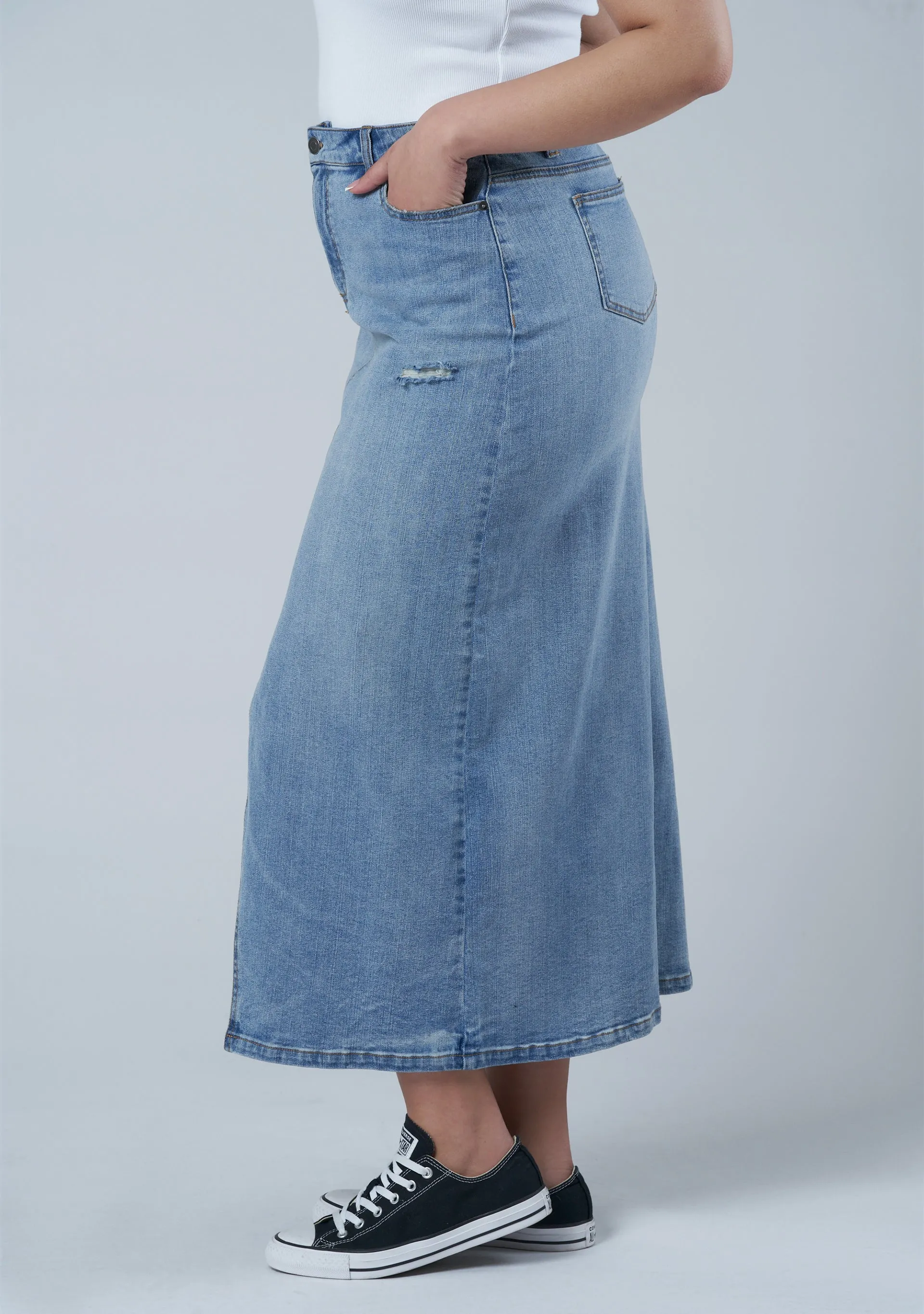 Hype Denim Maxi Skirt