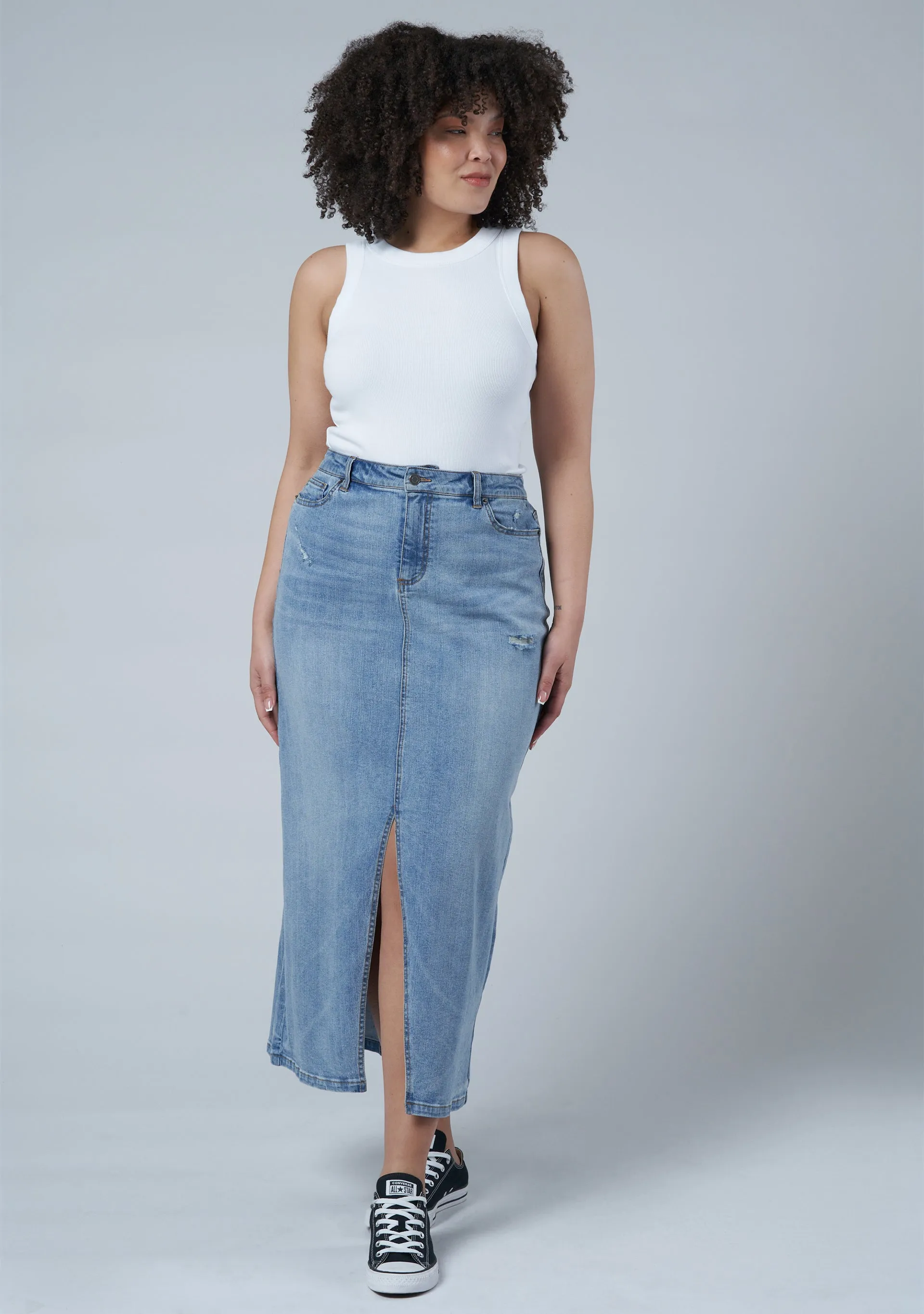 Hype Denim Maxi Skirt