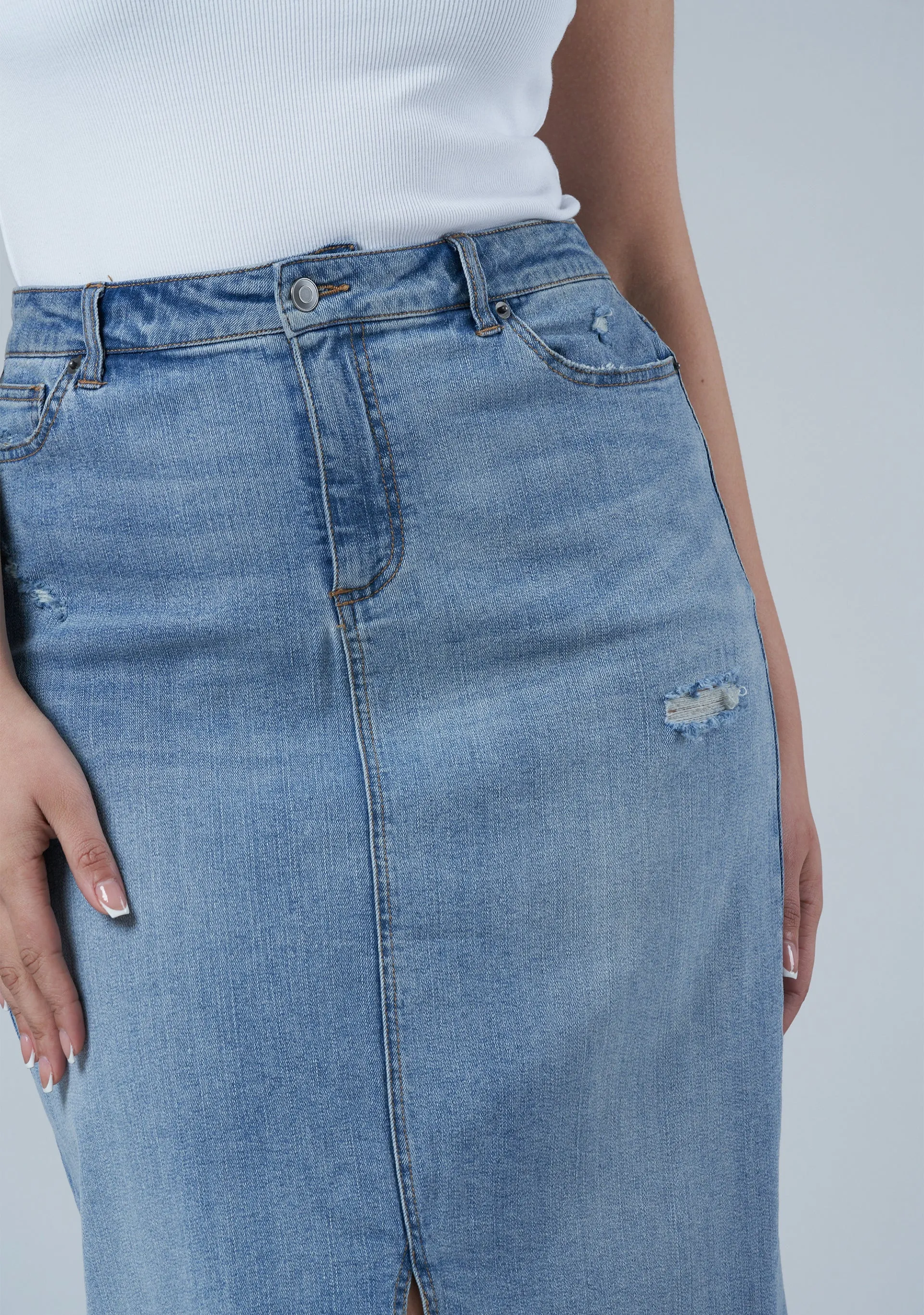 Hype Denim Maxi Skirt