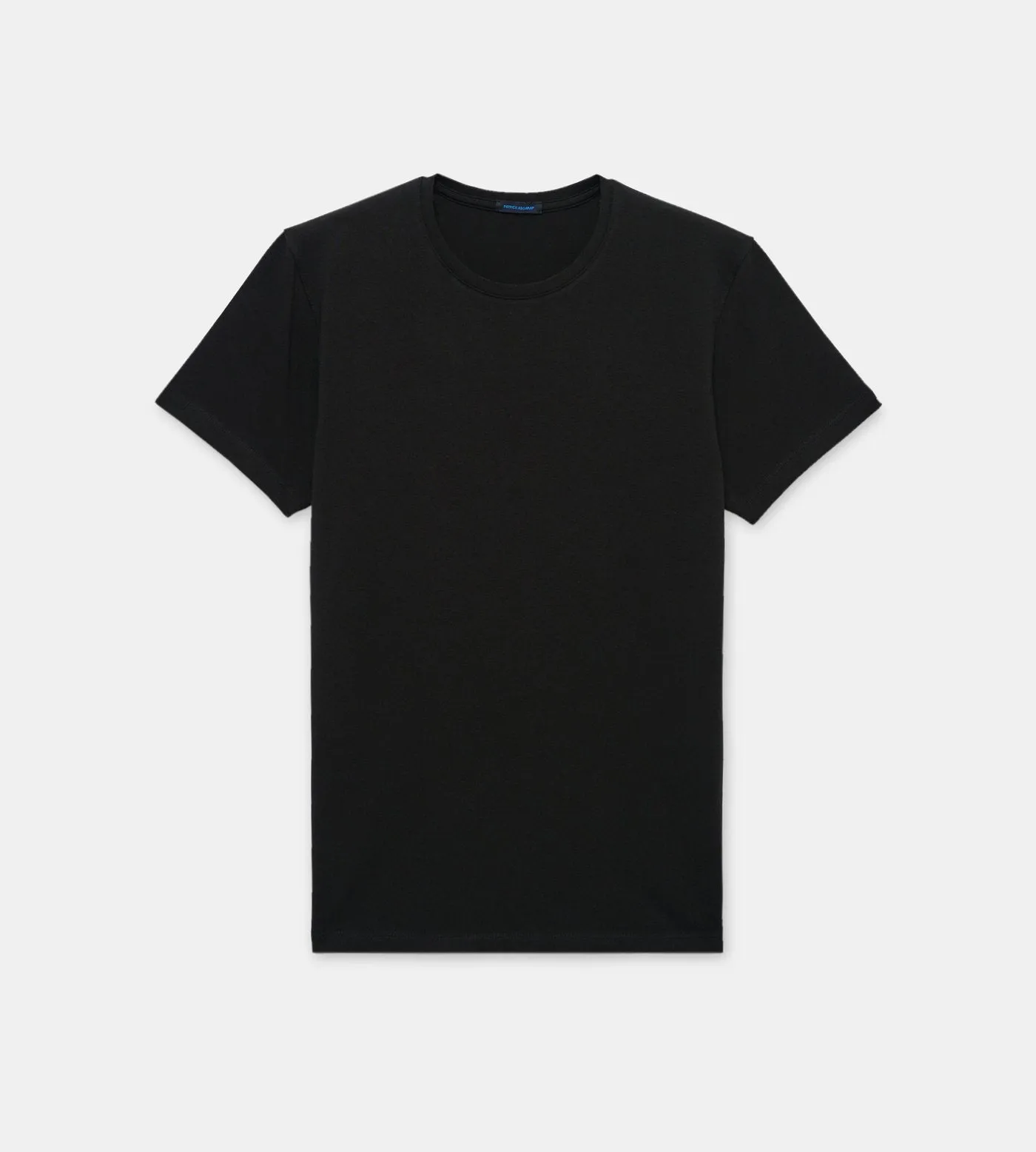 Iconic Black Pima Stretch Short Sleeve Crew Neck - PATRICK ASSARAF