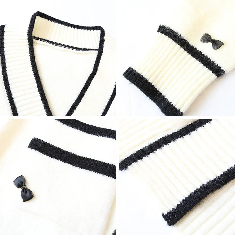 Into You Bow Pattern Knit Cardigan