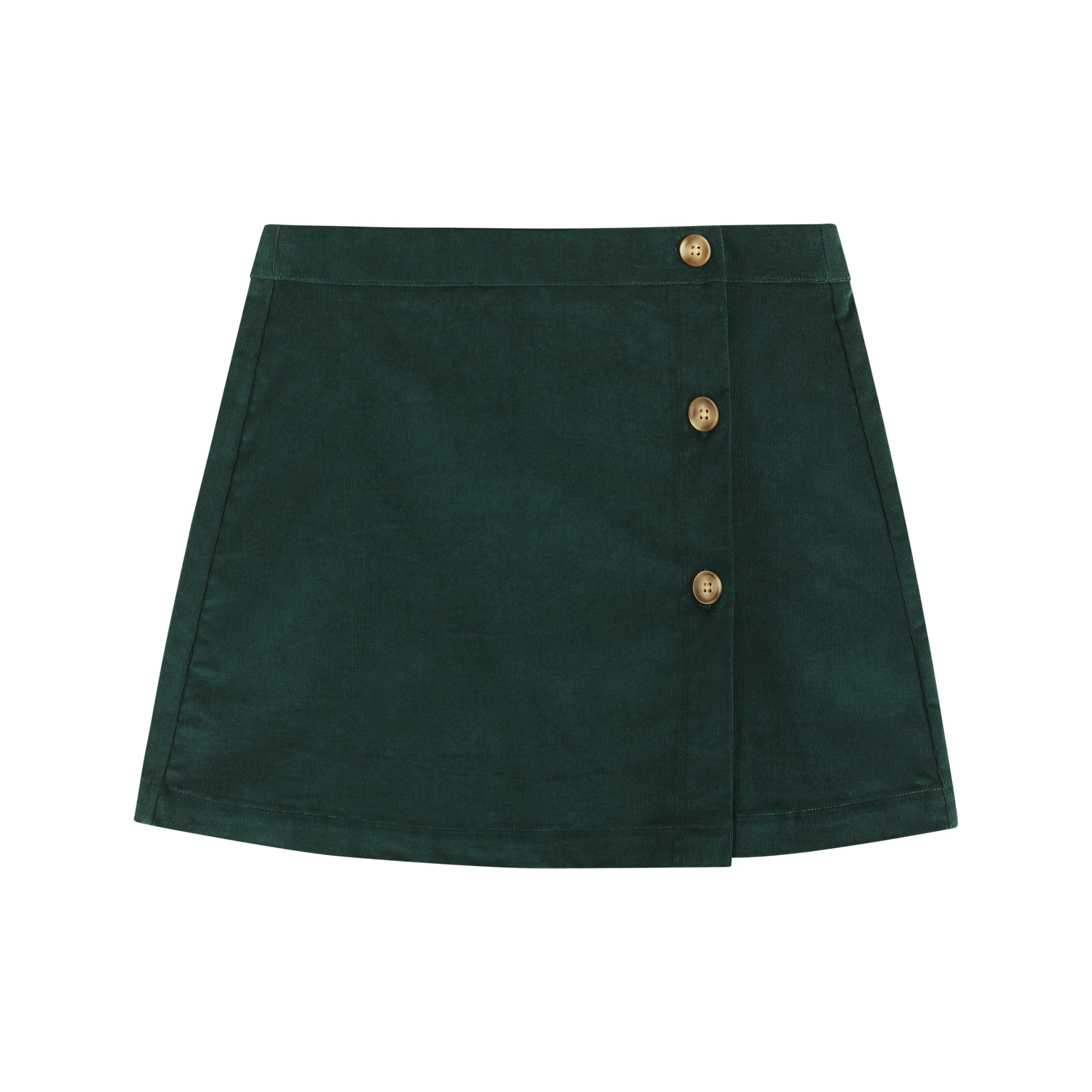 Kids (7-16) Wrap Corduroy Skirt | Hunter Green