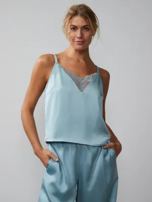 Lace Trim V-Neck Pajama Top